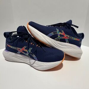 Asics Gel-Nimbus 25 Womens Running Shoes Navy Multi Color 1012B438 Size 10.5